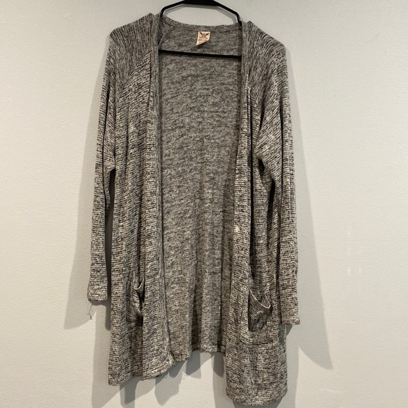 Faded Glory Gray Heathered Cardigan - Size Medium - Picture 1 of 6